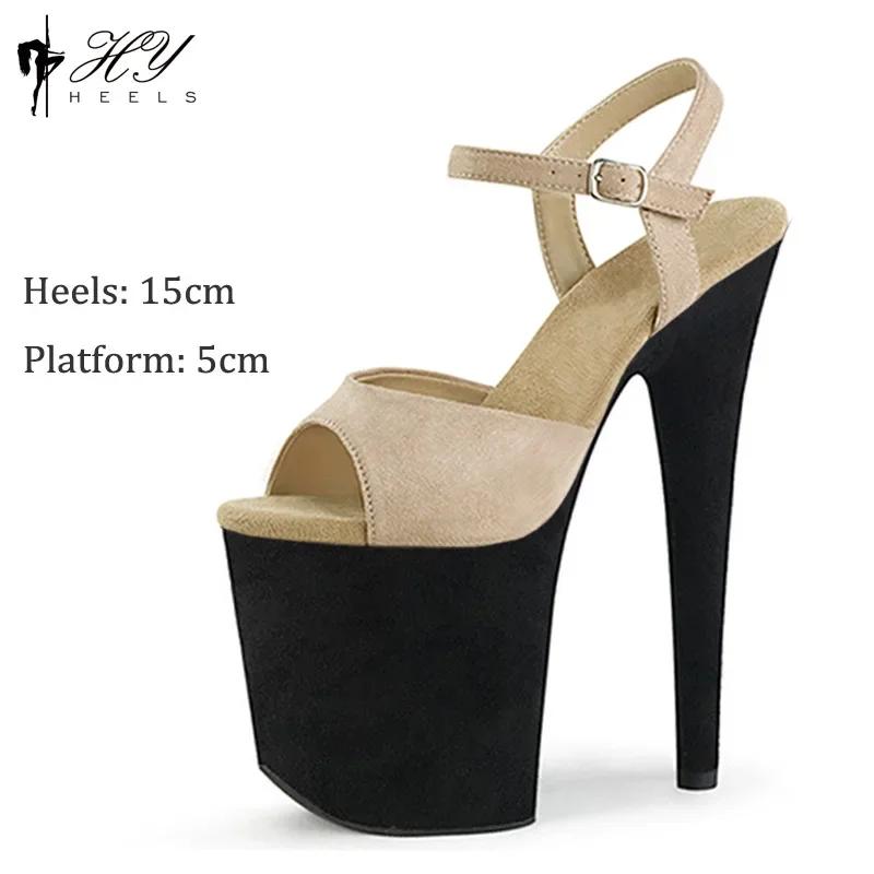 20cm Sexy Model Runway Shoes Performance Dress Wedding Banquet Super High Heels Sandals Sexy Fashion High Heels Shoes