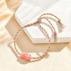 Vnox Trendy Multicolored Ocean-themed Ceramic Fish Woven Bracelet Boho Charm Rope Wristband Friendship Summer Beach Jewelry