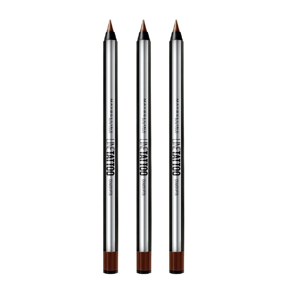Maybelline New York Line Tattoo Crayon 0.4г, темно-коричневый, 3 шт.