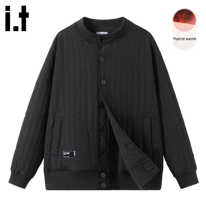 

Izzueit Men s Vertical Quilted Stand Collar Padded Jacket L