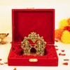 100% Pure Brass Laxmi Ganesh Murti In Luxury Red Velvet Gift Box God Idols