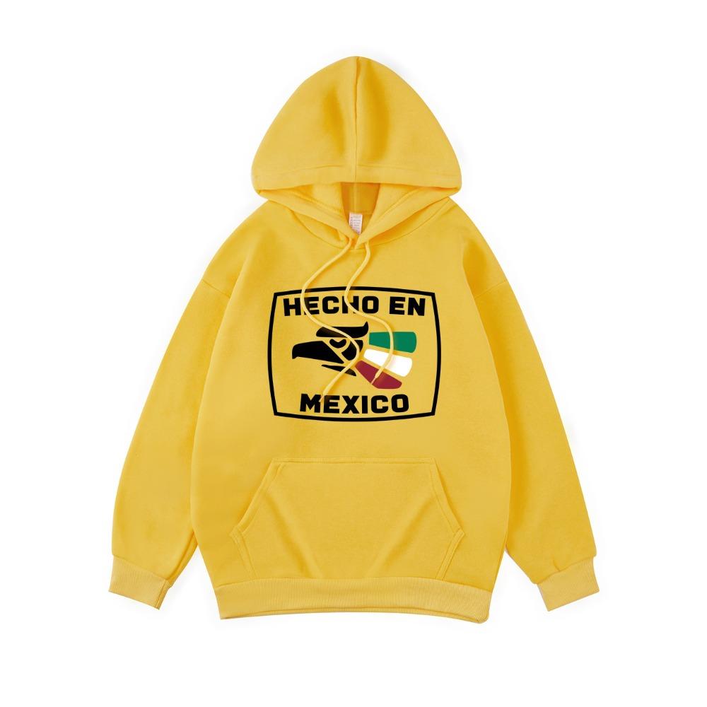 Hecho En Mexico Printing Hoodies Womens Comfortable Soft Hooded Street Loose Sweatshirt Winter Womans Sportswear