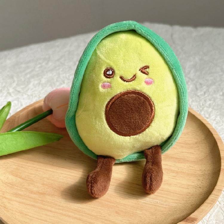 Soft Avocado Keychain Charm Plush Key Chain Soft Polyester Bag Pendant Stylish Accessory for Car Keys and Backpacks