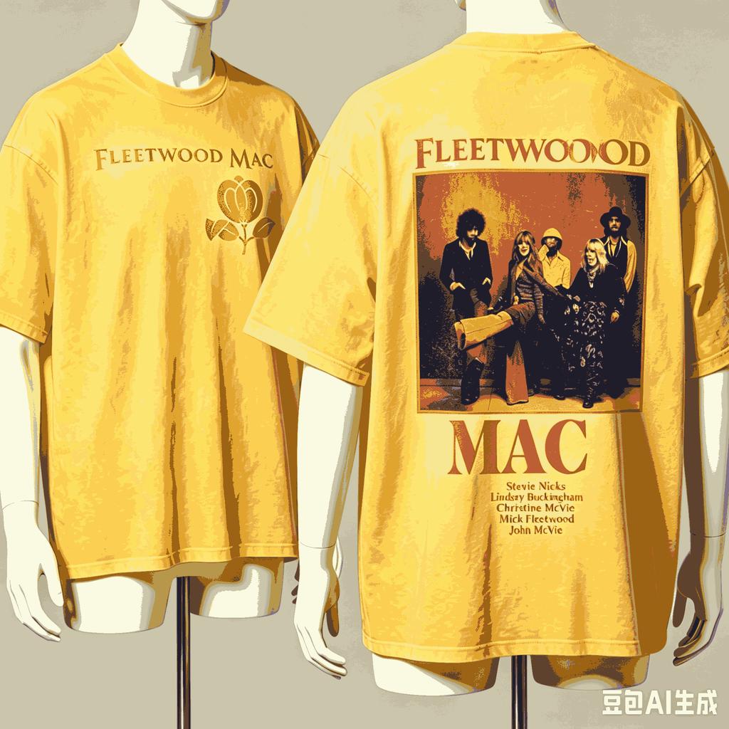 Fleetwood Mac For Fan Gift Tshirt Unisex Unisex Harajuku Oversized Unisex Short Sleeve Streetwear High Quality Couples Breathable