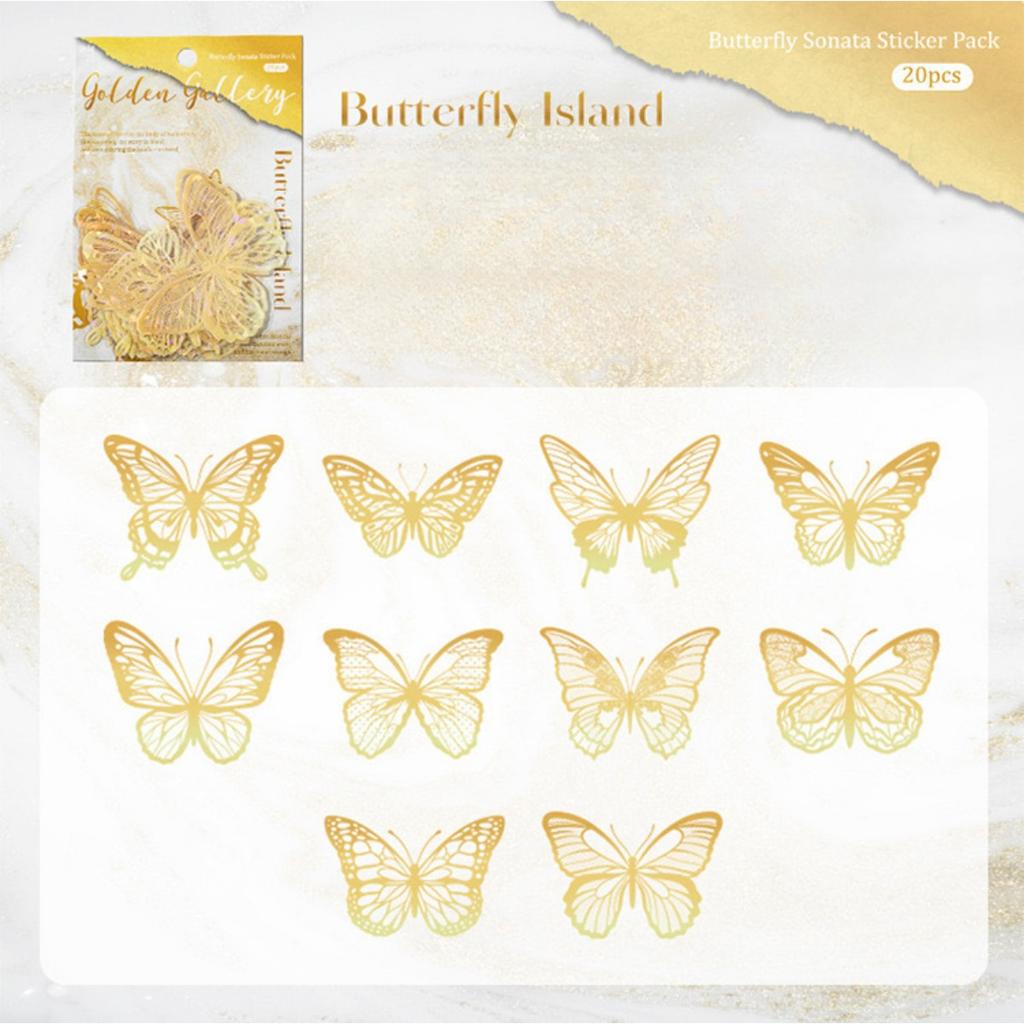 20 Stück 3D-Schmetterlings-Wanddekoration, goldene Schmetterlingsdekorationen für Schmetterlings-Geburtstagsdekorationen, Schmetterlings-Party-Kuchendekorationen, entfernbare Aufkleber