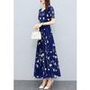 Floral Print Plus Size Slimming Short Sleeve Dress for Mature Women