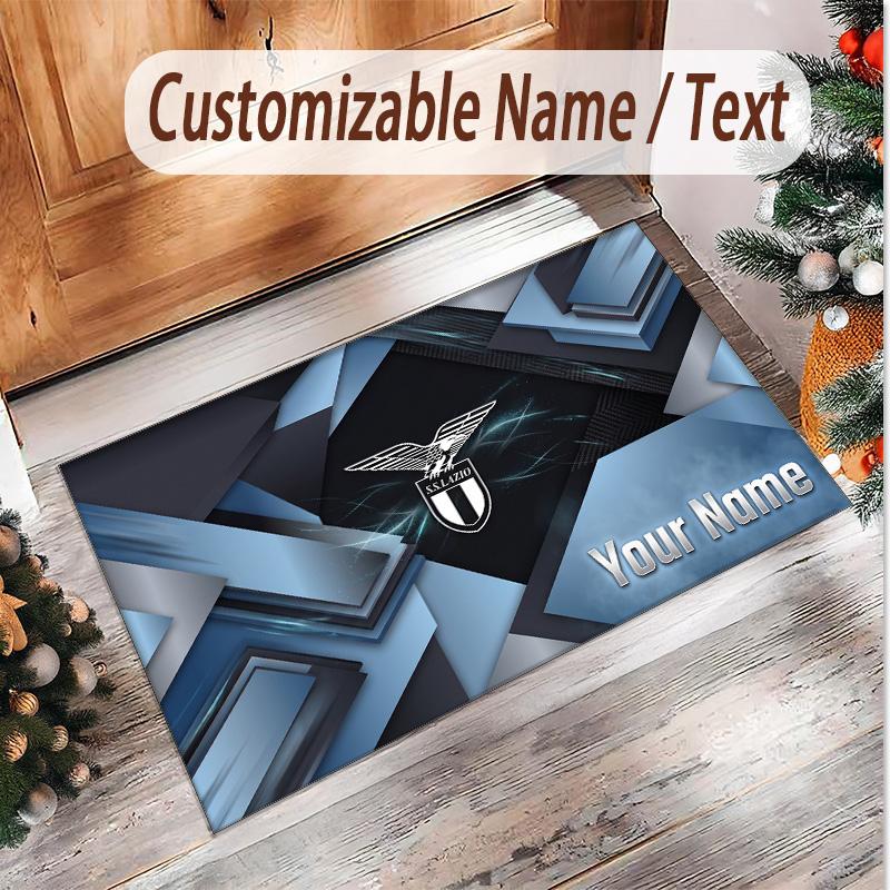 Personalized Crystal Velvet Carpet Lazio FC Pattern Non Slip Floor Rug