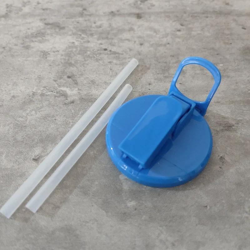 

Portable Soda Can Lid and Silicone Straw Soda Can Lid Reusable Suitable For Canned Beverages Beer Juice 1pcs With 2 straws синий