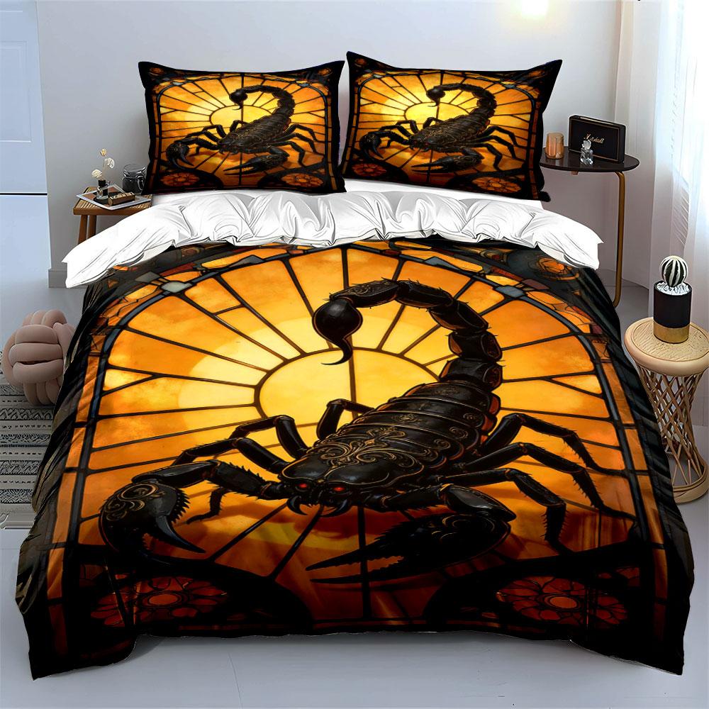 Black Scorpion Over Sun. Bedding Sets Duvet Cover Sets Duvet Covers Pillowcases(1 * Duvet Cover 2 * Pillowcases Without Duvet Insert)