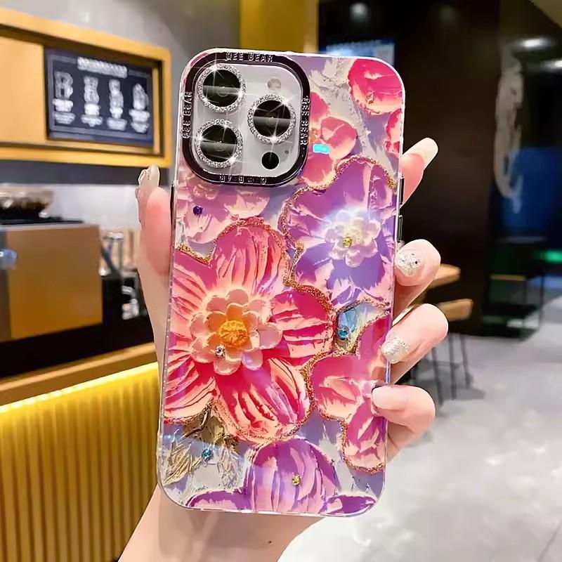 Rainbow Oil Painting Butterfly Suitable for Apple 16 Mobile Phone Case IPhone 15 ProMax Blue Flash Lens 14 Protection Case