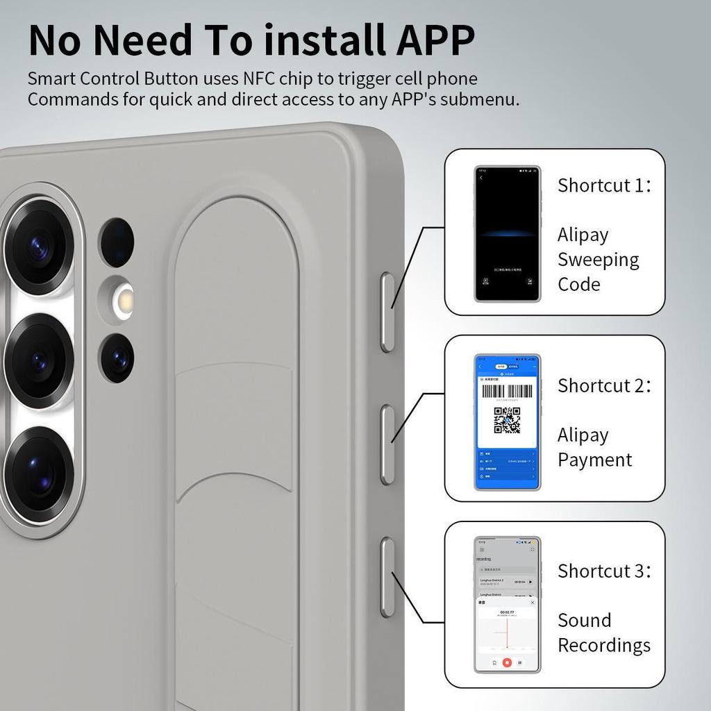 Husă de protecție din silicon pentru telefon Samsung S25FE/S25Ultra/S25Plus cu buton inteligent și brățară de mână