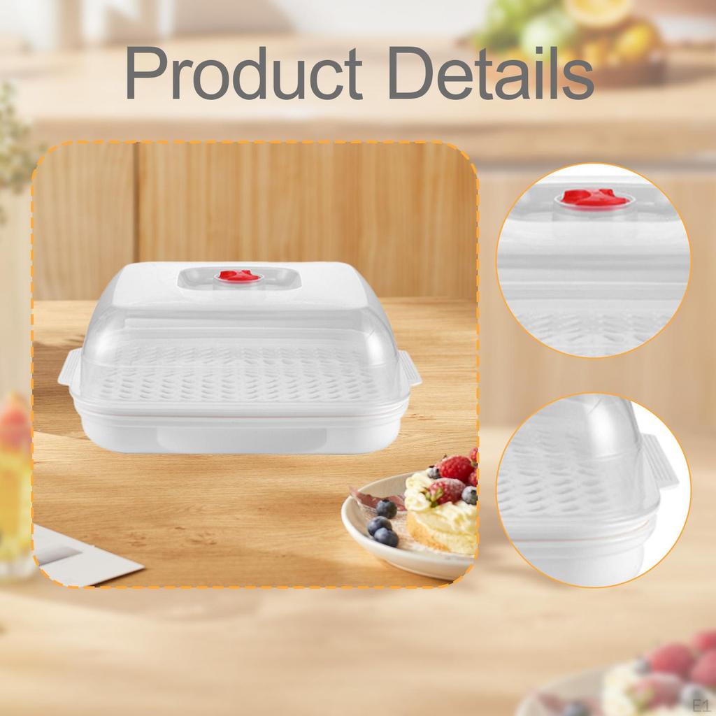 Microwave Steamer for Health Cooking with Lid Vegetable Compact Steam Bun