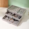 Clear Acrylic Jewelry Box with 3 Drawers and Velvet Lined Clear Jewelry Storage Box, Stud Earrings Necklace Jewelry Storage Box