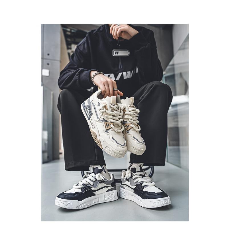 Men's Summer Versatile Thick-Soled Casual Flat Sports Shoes, Trendy Popular Footwear For Youth.