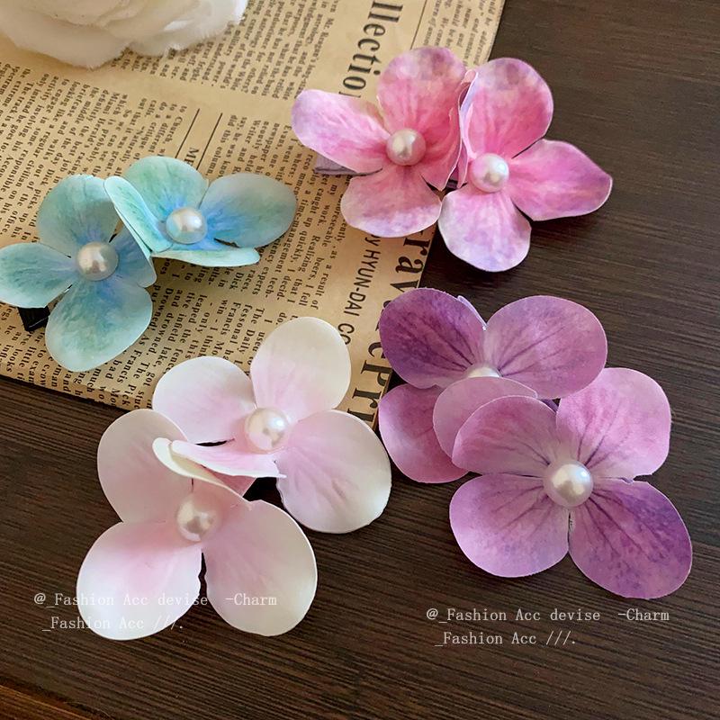 Frühlingsperlen-Blumen-Haarspange - Pastoraler Entenschnabel-Zusatz