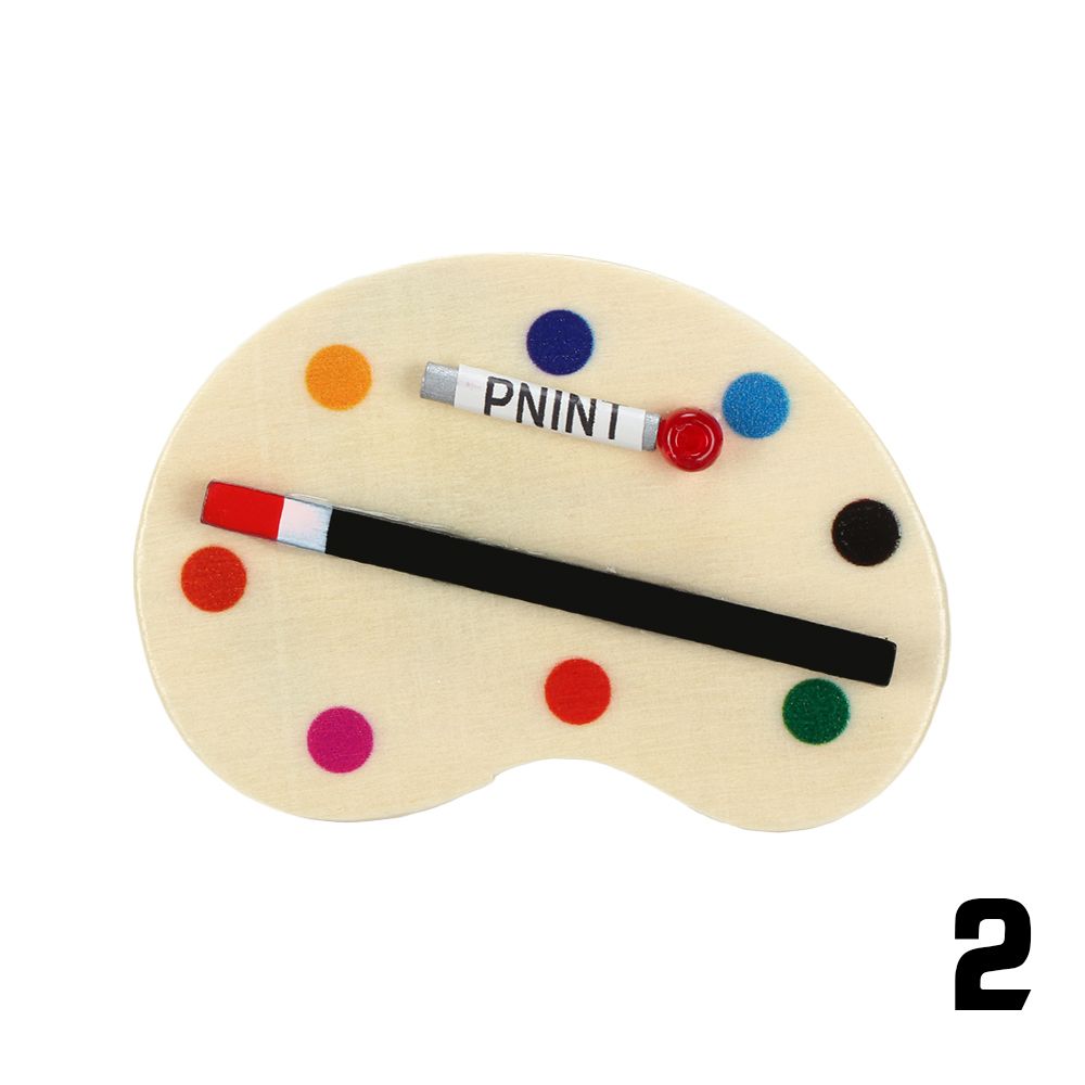 

Декор Кукольный домик Мебель Модель Набор Доска для рисования Миниатюрный Мольберт Мини Деревянный Ящик Художник Ручка для рисования 2