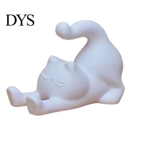 Delicate Texture Phone Stand Stretching Cat Cell 3D Printed Cartoon Hands-free Holder Statue Smartphone for Home Office Desktop Decor Shaped