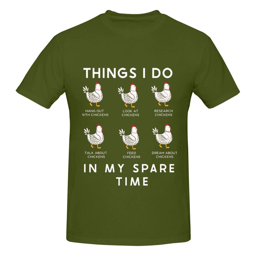 Things I Do In My Spare Time Chicken Lover Funny Art Slightly Wide Tshirt Urban Light Mature Fun Prints Basic Tee