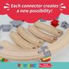 5/10pcs Universal Wooden Tracks Connectors Accessories Big Size Blocks Rotatable Connection Adapters Fit for Brand Train Tracks