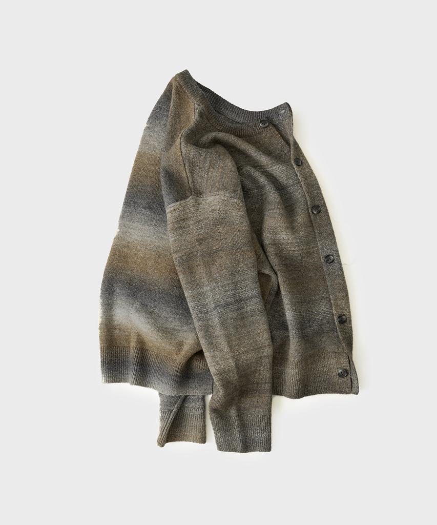 Hooves Gradient Round Wool Cardigan [Coyote]