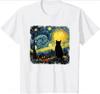 Cat Starry Night Van Gogh Cat For Cat Lover Tshirt Casual Fashion Streetwear Loose Summer Style Unisex Tshirt Cute Aesthetics