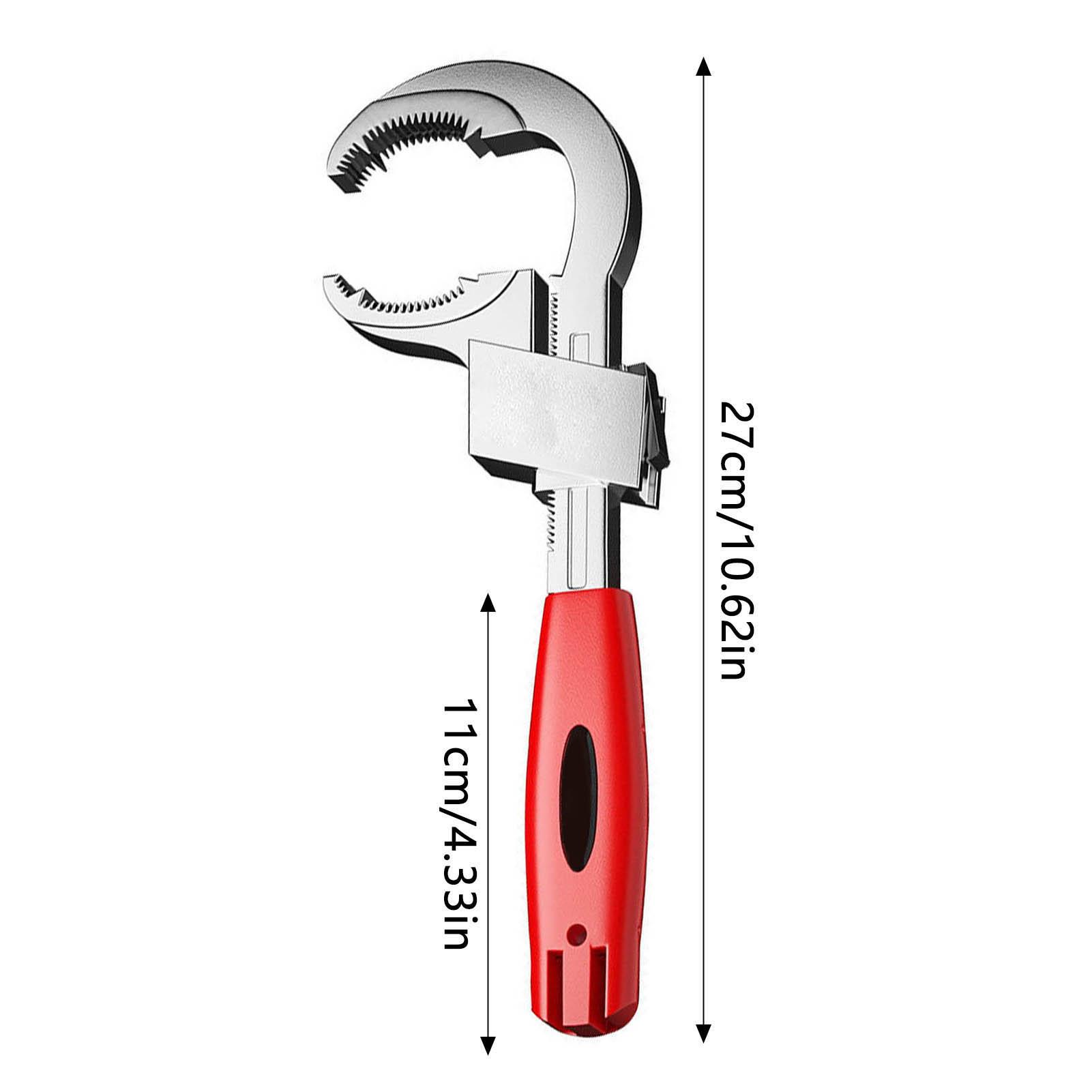 

Large Opening Basin Wrench for Plumbing Installation and Removal Adjustable Spanner Aluminum Alloy Tool for DIY Home Repair