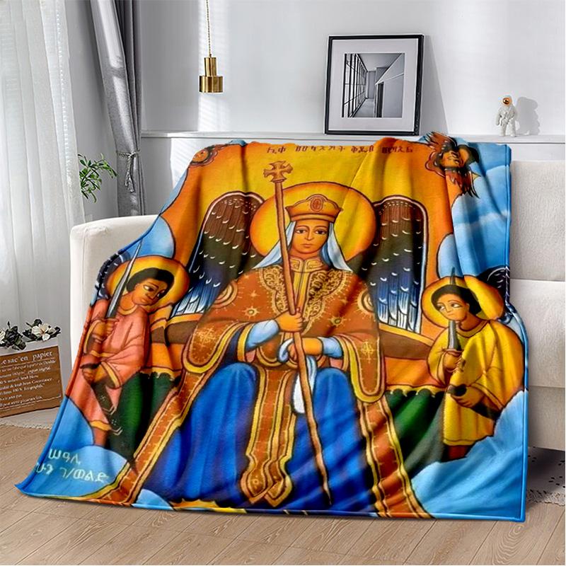 Ethiopian Painting Art Africa Blanket,Soft Throw Blanket for Home Bedroom Bed Sofa Picnic Travel Office Rest Cover Blanket Kids