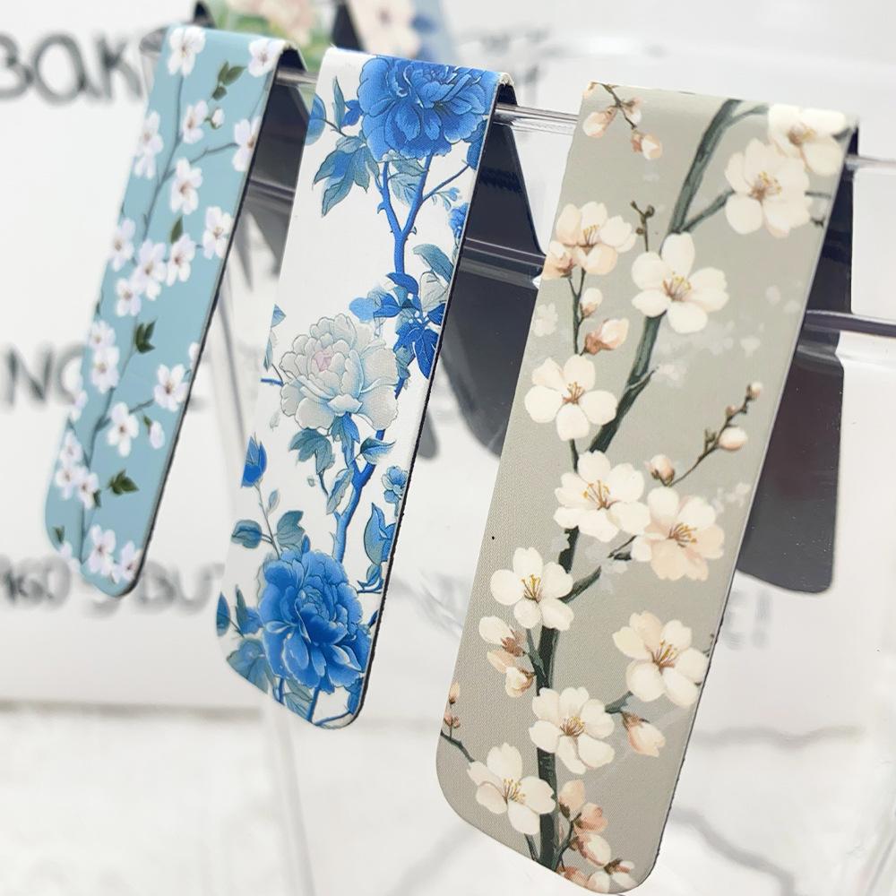 5pcs Flower Magnetic Bookmarks for Books, Multi Fresh Floral Pattern Magnet Page Clips Marker Unique Reading Gift