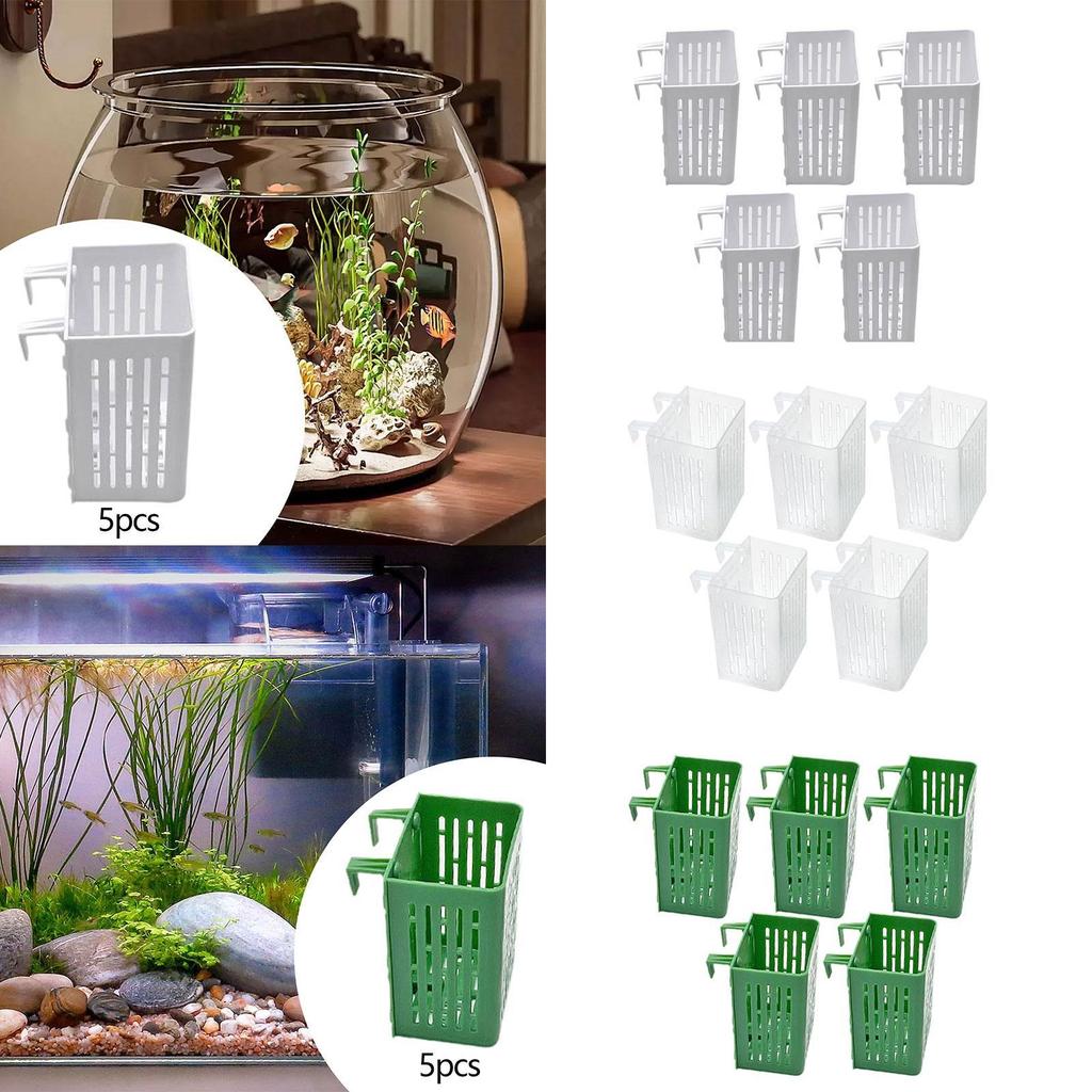 5x Aquarienpflanzenhalter Pflanzenzuchttassen Töpfe Wasserpflanzen-Netzbecher für Garten-Aquarien Landschaftsteichdekoration