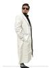 Handmade Formal Casual Workwear Stylish White Men Genuine Leather Trench Coat
