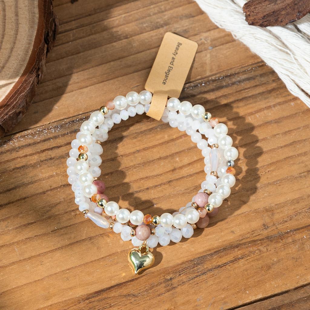 Boho Perlenarmband Instagram-inspiriert Nischenstil Farbblock-Stapelarmband-Set