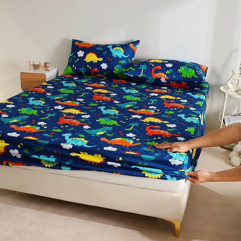 Αδιάβροχο Πάχος Διαδικασία Καπιτονέ Κινούμενα Σχέδια Λαγουδάκι Προστατευτικό Στρώματος, Ρυθμιζόμενο Σεντόνι με Λάστιχο 160x200, Προσαρμόσιμο Μέγεθος