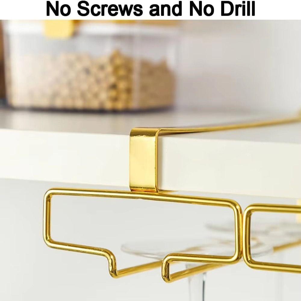 Two rows Goblet Storage Shelf Lightweight Wine Glass Holder Kitchen Storage Shelf Cabinet Storage