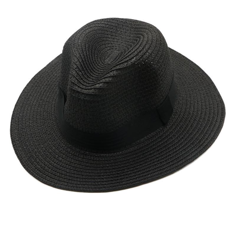 Big Eaves Travel Sun Protection Hat Top Hat Men's Sun Hat, Outdoor Straw Hat Jazz Hat Crimped British Top Hat