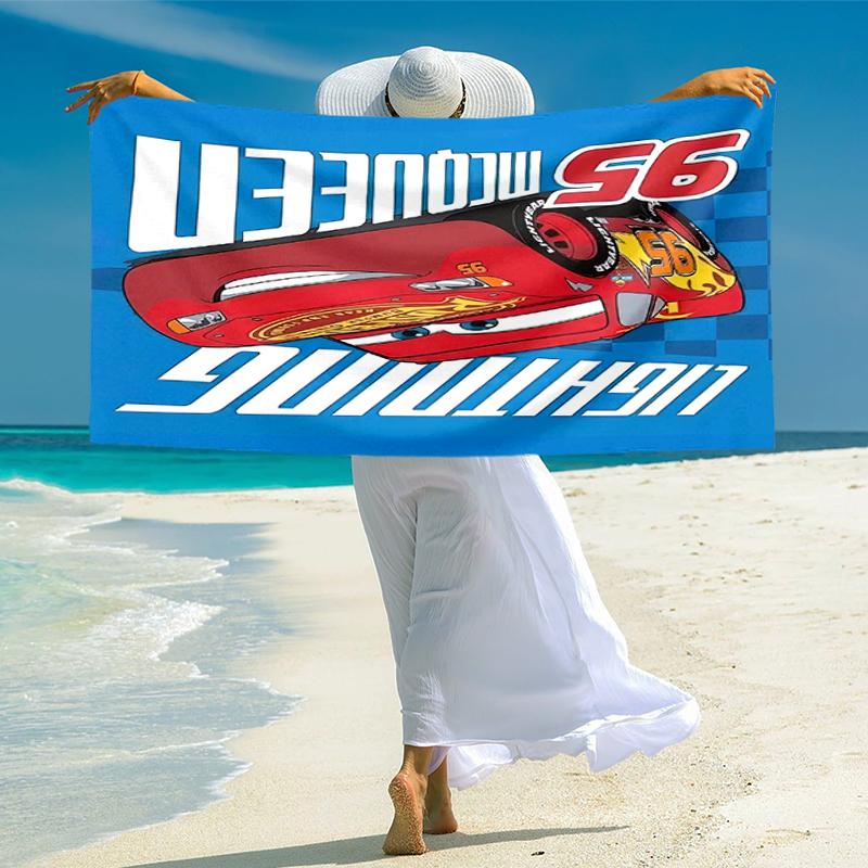 Lightning McQueen Beach Towel Outdoor Camping Beach Towel for Vacation Swim Outdoor Pool Absorbent Bath Towel
