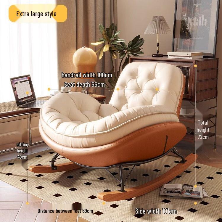 Penguin Luxury Balcony Recliner: Honeycomb Button Metal Rocking Chair