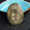 Scandinavian Wolf Carved Rune Brooch Ethnic Style Totems Badge Cosplay Corsage Jewelry Adornment Lapel Pin for Women