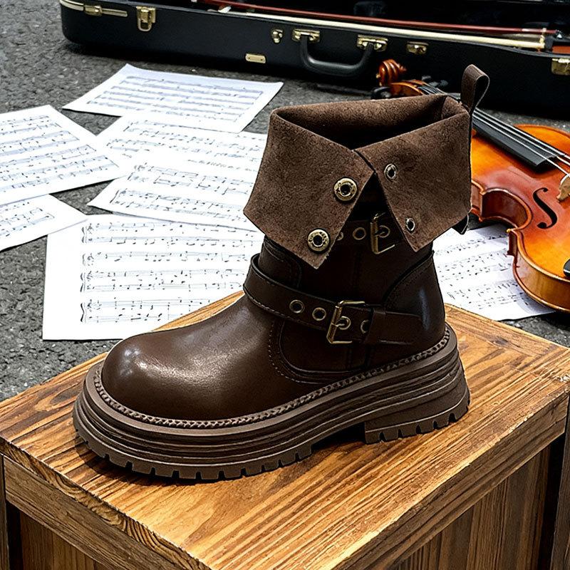 

Британские ботинки Мартин женские новые осенние ретро женские туфли майярдово-коричневые ботинки на платформе черные короткие ботинки 40 коричневый