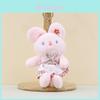 Adorable Plush Bunny Toy With Checkered Dress Cute Rabbit Keychain Stuffed Animal
