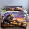 Relaxing Lion, Sunset Background. Bedding Sets Duvet Cover Sets Duvet Covers Pillowcases(1*Duvet Cover 2*Pillowcases Without Duvet Insert)