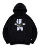 Charcoal T-Shirt Teddy Bear Print Hoodie Black