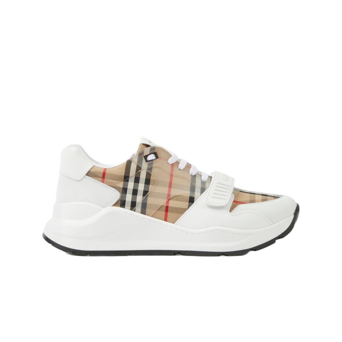 

Burberry Check And Leather Sneakers White Clear Check EU 40.5