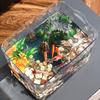 High Quality Transparent Fish Tank Square Plastic Goldfish Tank With Lid Aquariums Table Decoration
