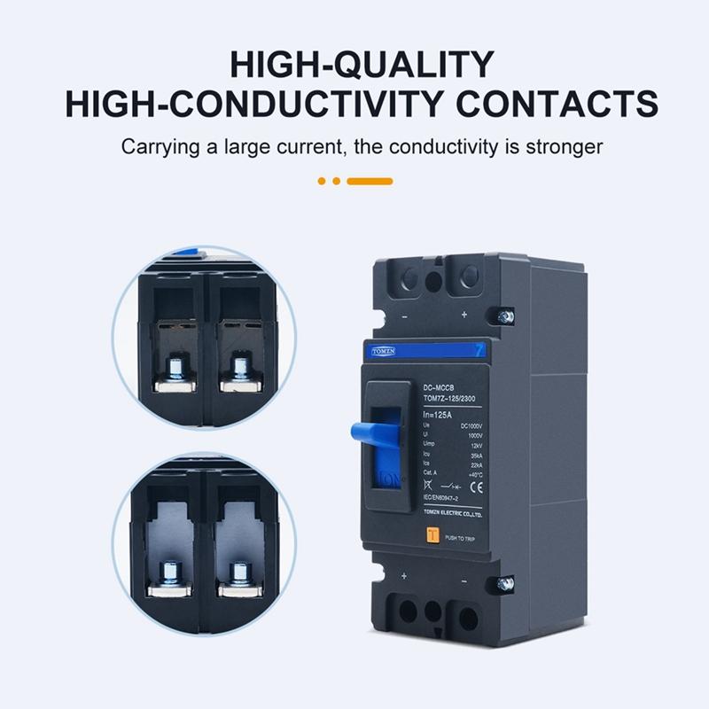 2025 New TOMZN 2P DC 1000V Solar Molded Case Circuit Breaker MCCB Overload Protection Switch Protector For Solar Photovoltaic PV