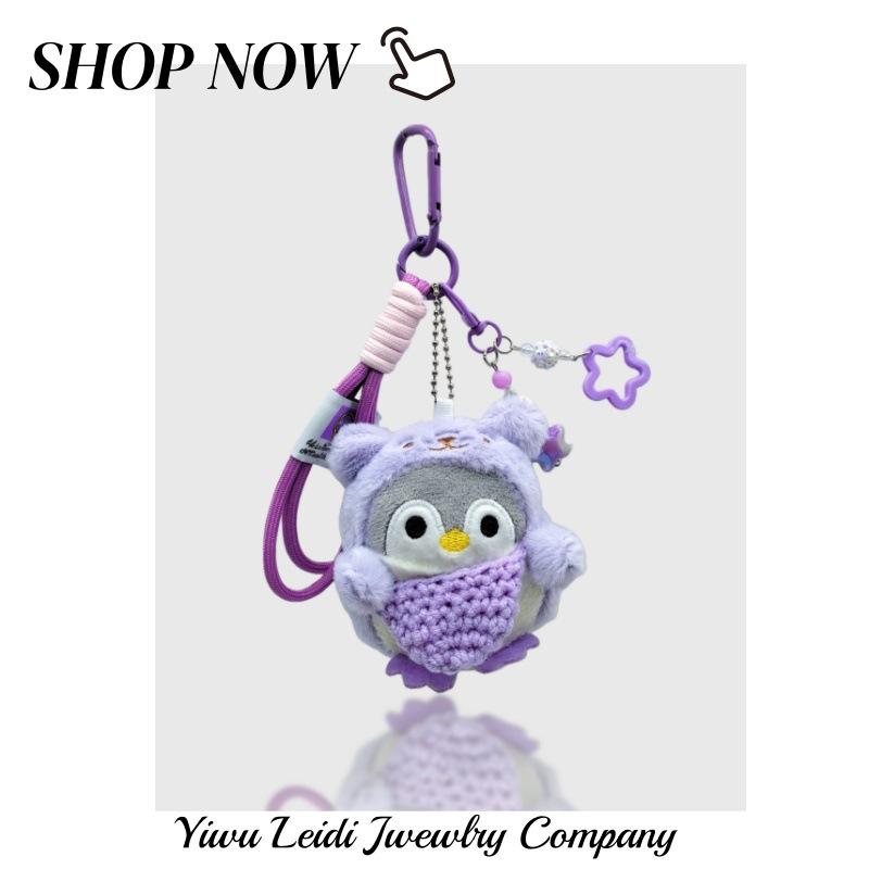 Plush Little Penguin Keychain Purple Doll Endorsement Bag Pendant Doll Star Hanging Jewelry Couple High Sense