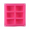 1 Pc 6-Cavity Plain Rectangle Soap Mold Silicone Craft DIY Cake Making Mould