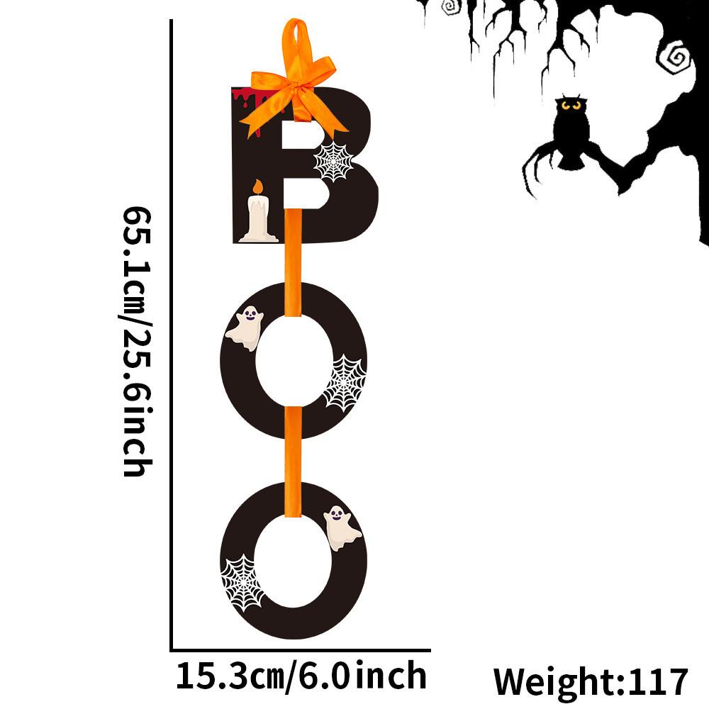 

Деревянная табличка «Буу Страшный призрак» для украшения дома и двора на Хэллоуин с летучими мышами и свечами Candle Spider Web Sign