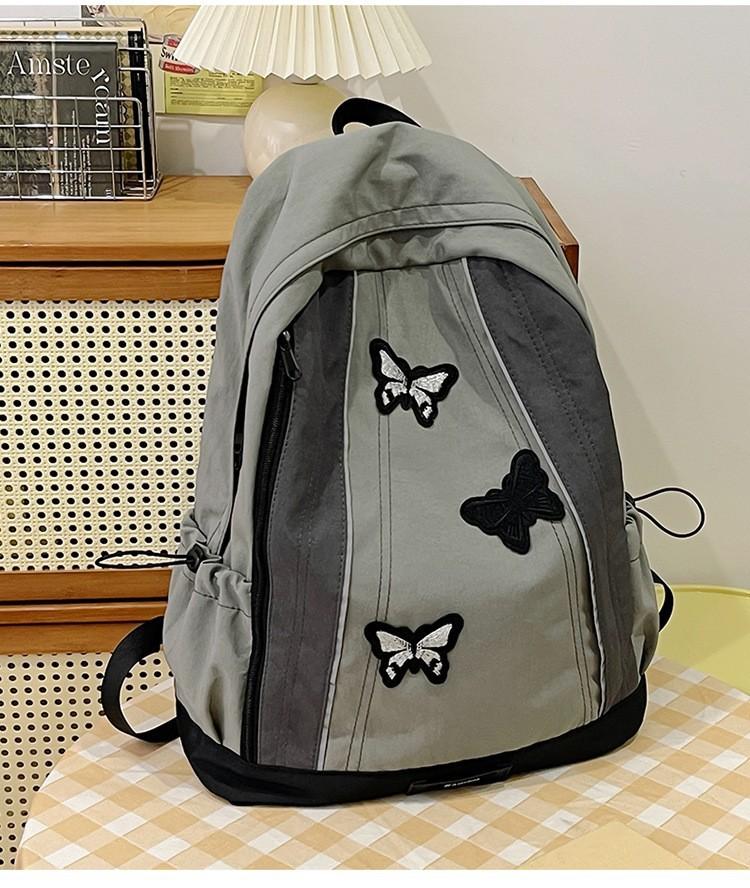 Schoolbag Female Niche Design Dark Butterfly Outdoor Sports Backpack College Student Light Hiking Mountaineering Backpack