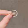 Luxurious synthetic zircon moon and sun open adjustable women's ring, simple and stylish