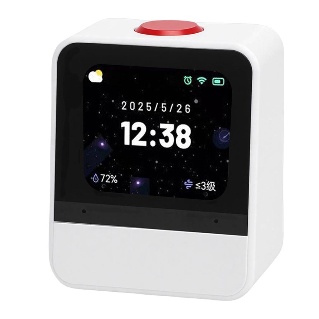 Smart Alarm Clock with Bluetooth Speaker AI Voice Control Lyrics Display Multifunctional Desk Alarm Clock for Bedroom